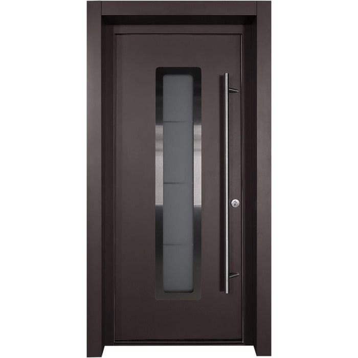 Belldinni Modern Front Steel Door Argos Brown/White 37 2/5" X 81 1/2" + HARDWARE-Belldinni Inc.-Access Division