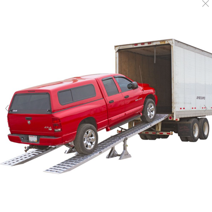 HD Ramps Aluminum Modular Truck Trailer Ramp System for Dry Van with 2-Piece Support Stands - 5,000 lb per axle Capacity