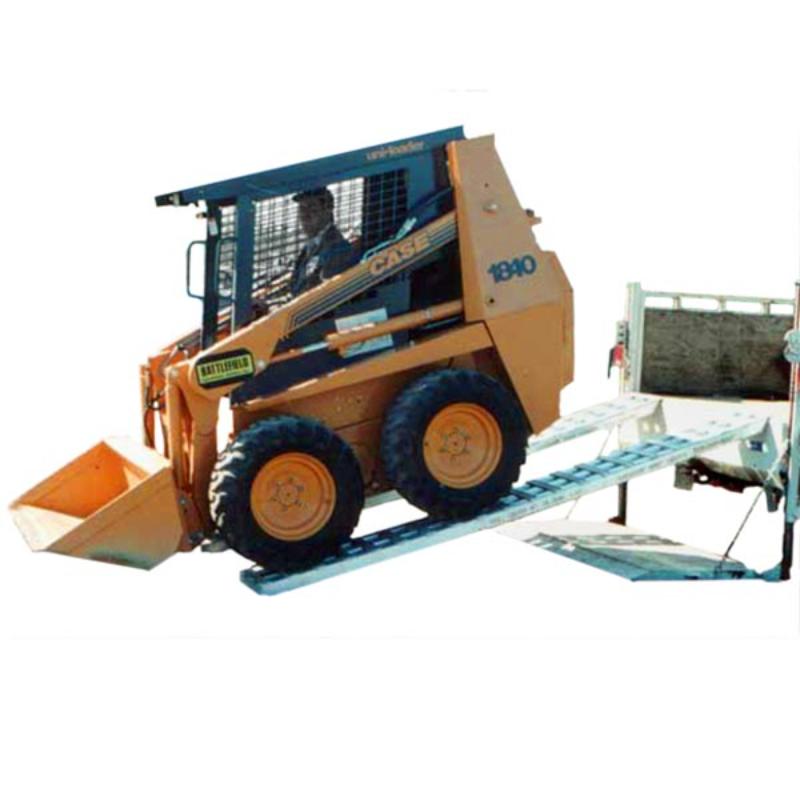 HD Ramps 10' L x 16" W Hook End Heavy Equipment Ramps is in use by a bulldozer