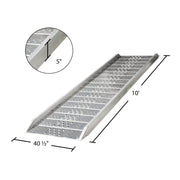 dimensions of the HD Ramps 10' x 40-1/2" Plate-End Aluminum Walk Ramp 