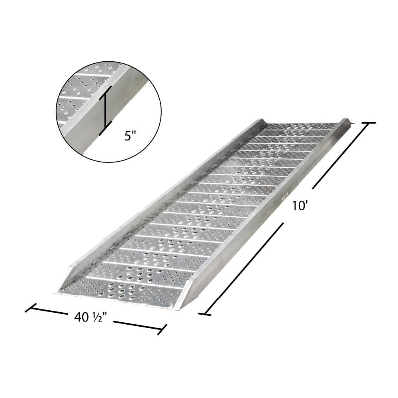 dimensions of the HD Ramps 10' x 40-1/2" Plate-End Aluminum Walk Ramp 