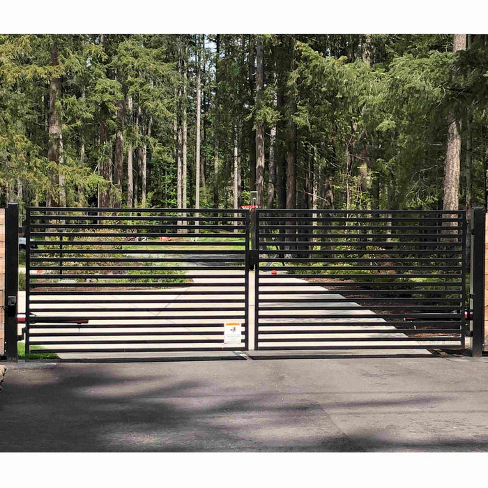 Aleko Automated Steel Dual Swing Driveway Gate and Gate Opener Complete Kit - MILAN Style - 12 x 6 Feet - ETL Listed