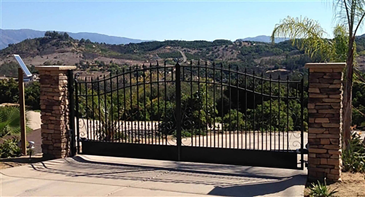 Aleko Automated Steel Dual Swing Driveway Gate and Gate Opener Complete Kit - ETL Listed - Venice Style - 12 x 6 Feet