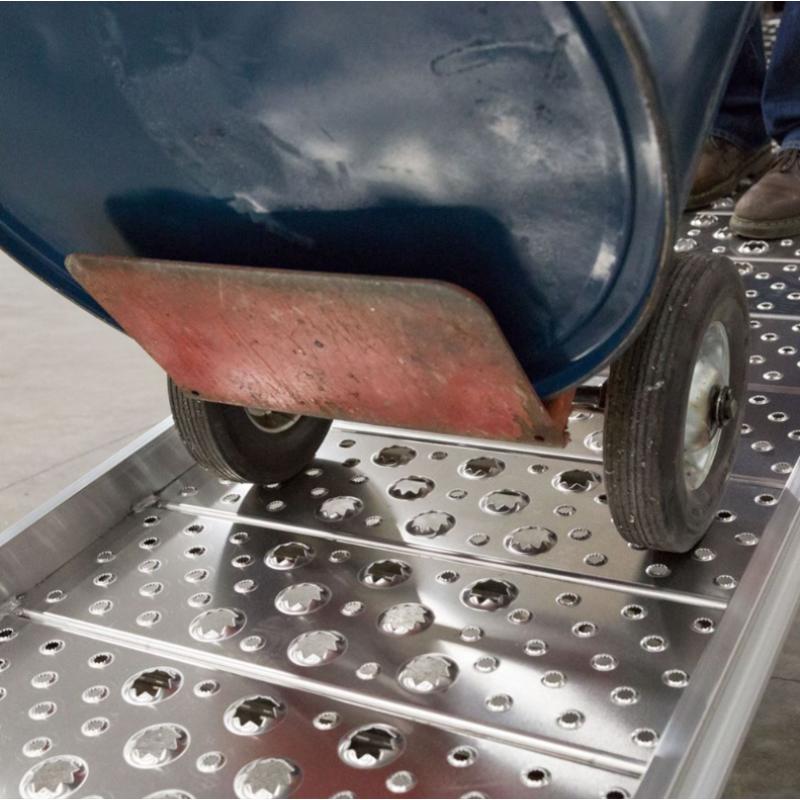 HD Ramps 12' Aluminum Slider Walk Ramp with Under-Truck Storage Bracket punch plate
