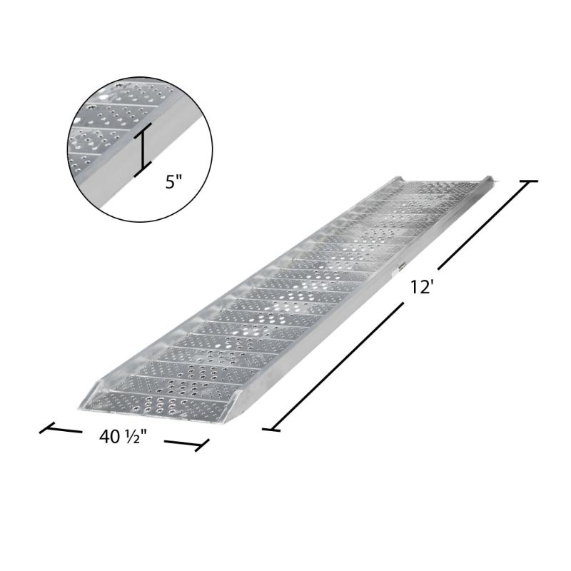 dimensions of the HD Ramps 12' x 40-1/2" Plate End Aluminum Walk Ramp