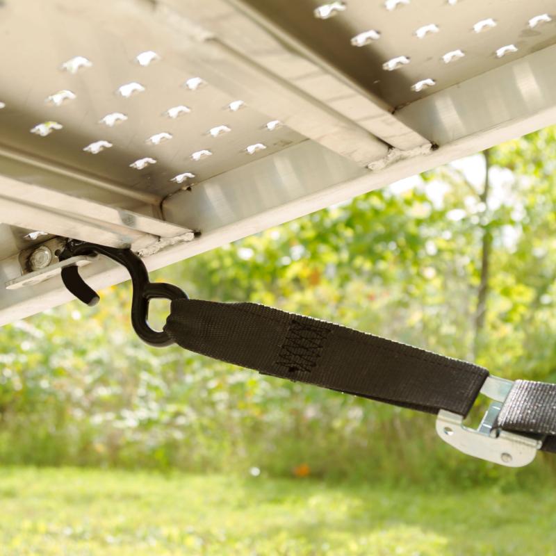 safety strap of the HD Ramps 12' x 40-1/2" Plate End Aluminum Walk Ramp