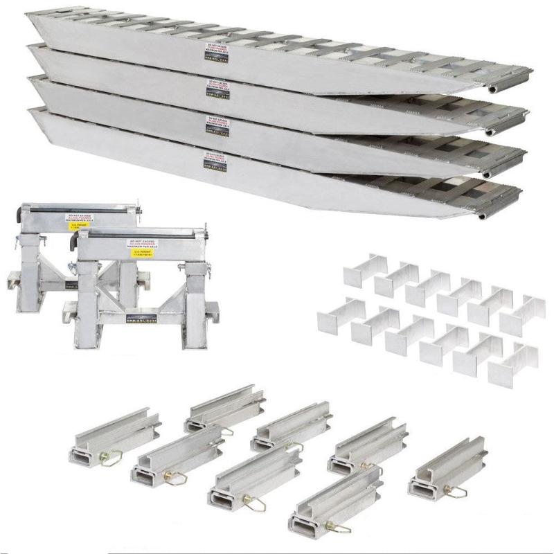 HD Ramps 16' L x 16" W 4 Bunk Load Leveler / 4 Ramp System for 16" H Step Deck Trailers bundle
