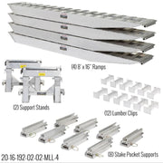 HD Ramps 16' L x 16" W 4 Bunk Load Leveler / 4 Ramp System for 16" H Step Deck Trailers bundled product names