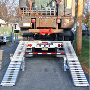 HD Ramps 16' L x 16" W Step Deck Trailer Ramp Kit in use by a truck back view