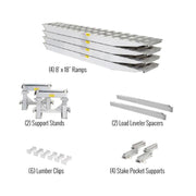 HD Ramps 16' L x 18" W 2 Bunk Load Leveler / 4 Ramp System for 22" H Step Deck Trailers bundled product names