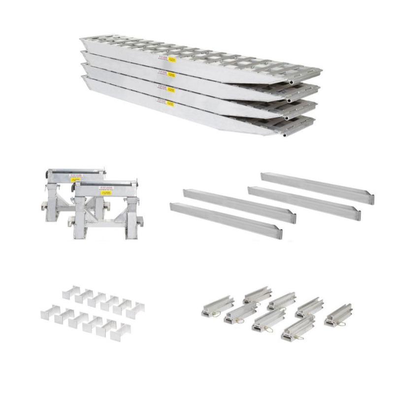 HD Ramps 16’ L x 20" W 4 Bunk Load Leveler / 4 Ramp System for 26" H Step Deck Trailers bundle