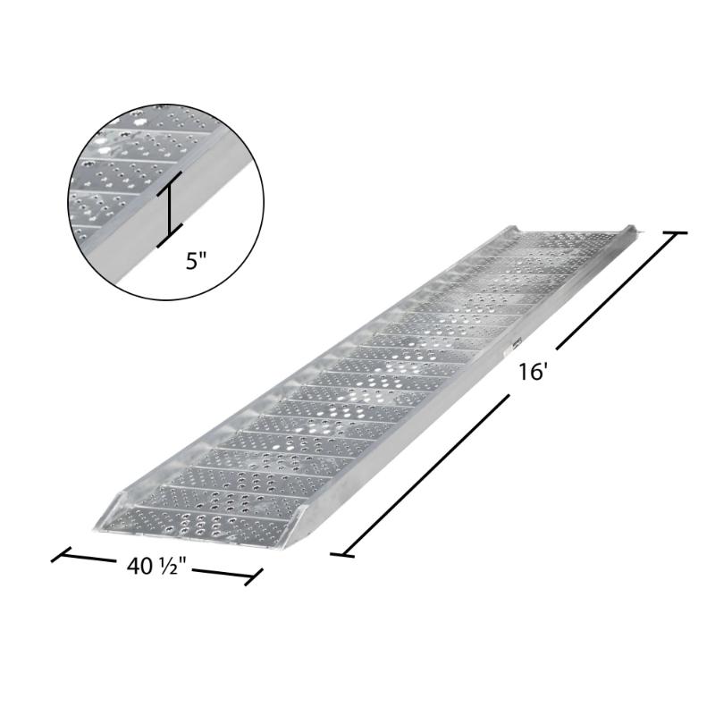 dimensions of the HD Ramps 16' x 40-1/2" Plate End Aluminum Punch Plate Walk Ramp