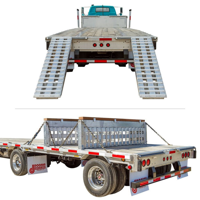 HD Ramps 8' L x 18" W 2 Bunk Load Leveler / 2 Ramp System for 18" H Step Deck Trailers - 23,500 lb. Capacity