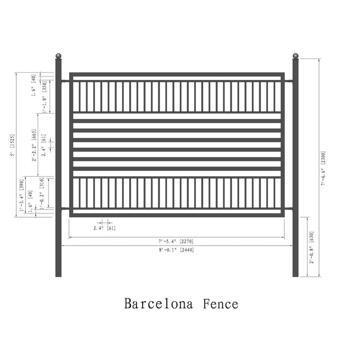 Aleko 2-Panel Fence Kit - BARCELONA Style - 8x5 ft.