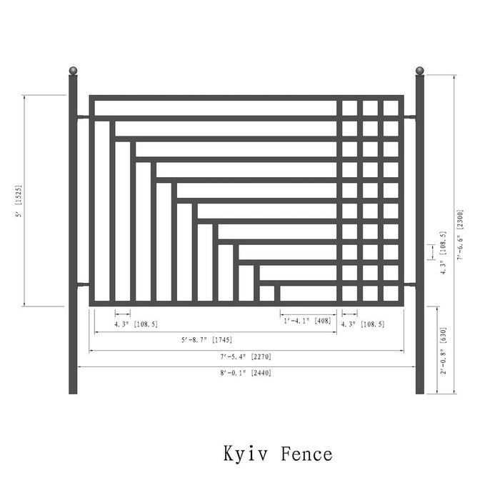 Aleko 2-Panel Fence Kit - KYIV Style - 8x5 ft.