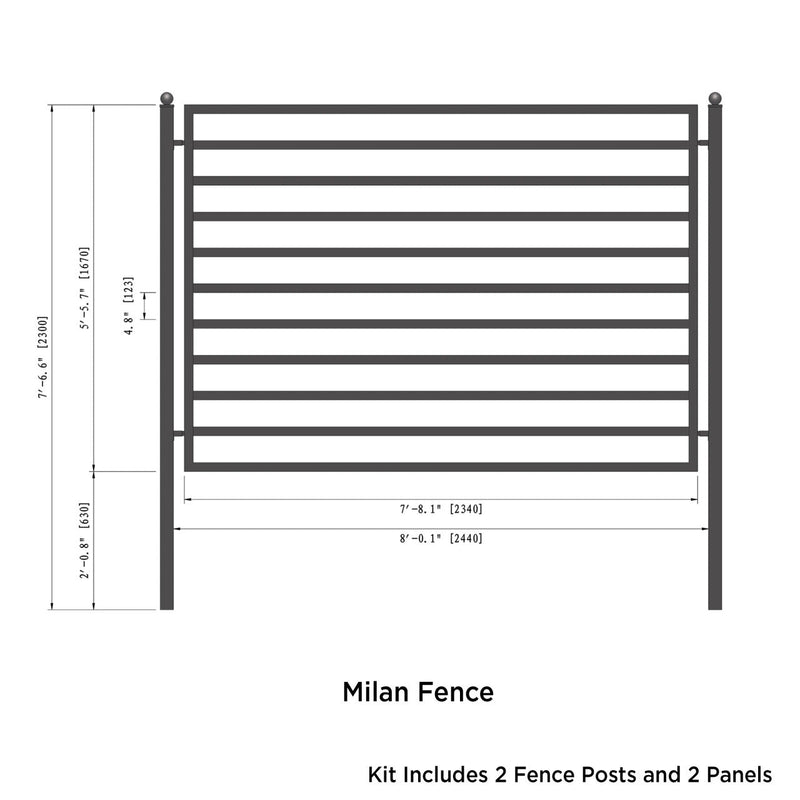 Aleko 2-Panel Fence Kit - MILAN Style - 8x5 ft. Each