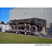 HD Ramps 2 Bunk Load Leveler / 2 Ramp System 8'x20" for 20" H Step Deck Trailers in use as ramp