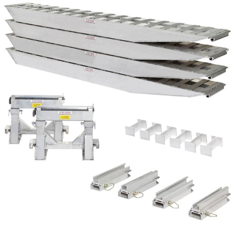 16 Ft Loading Ramp HD Ramps 2 Bunk Load Leveler / 4 Ramp System 16'x16