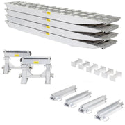 bundled products of the HD Ramps 2 Bunk Load Leveler / 4 Ramp System 16'x18" for 18" H Step Deck Trailers
