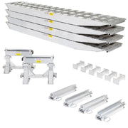 bundled products of the HD Ramps 2 Bunk Load Leveler / 4 Ramp System 16'x20" for 20" H Step Deck Trailers