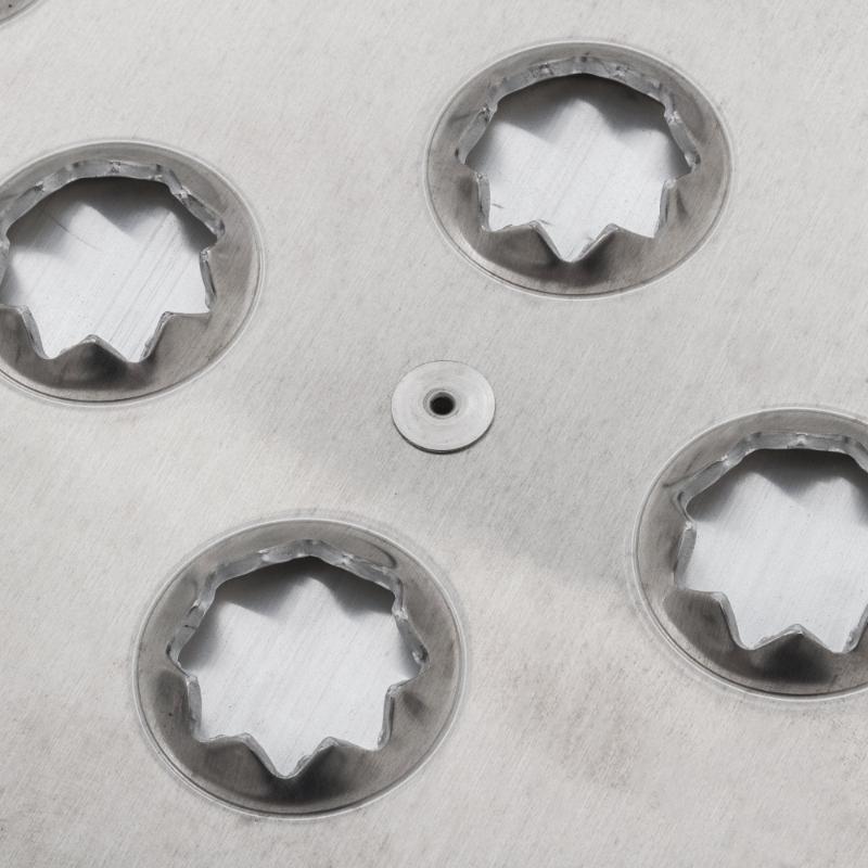 punch plate close up of the HD Ramps 36"x36" Punch Plate Shipping Container Ramps