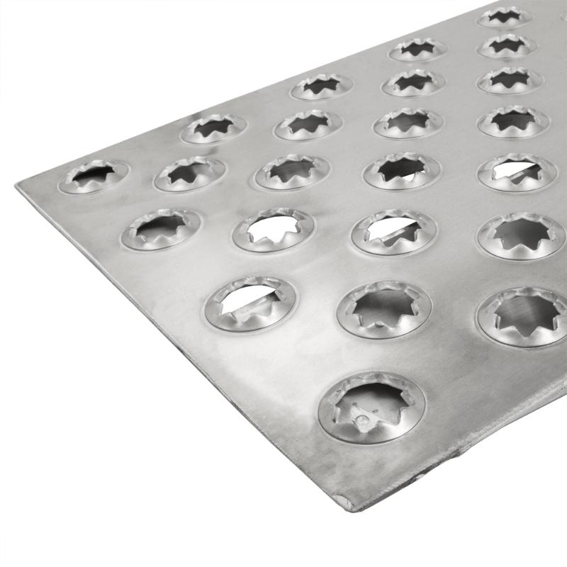 punch plate of the HD Ramps 36" x 16" Aluminum Shipping Container Wedge Ramps 10,000 lb. Capacity