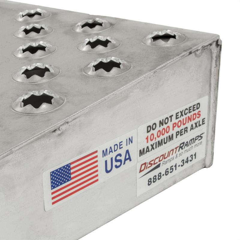 capacity of the HD Ramps 48" x 16" Aluminum Shipping Container Wedge Ramps 10,000 lb. Capacity