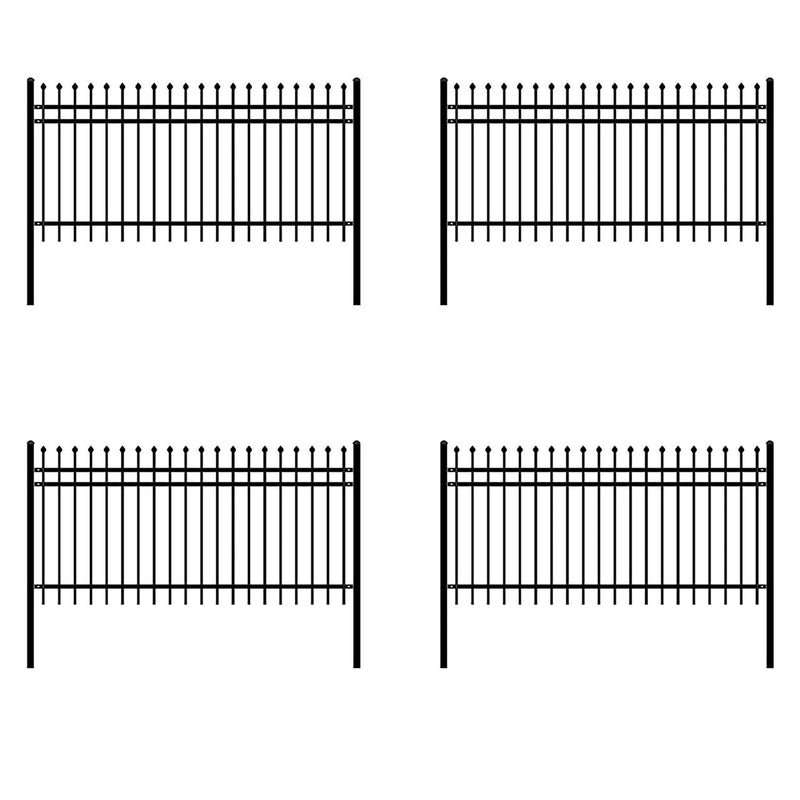 Aleko DYI 4-Panel Steel Fence Kit - ROME Style - 8x4 ft. Each