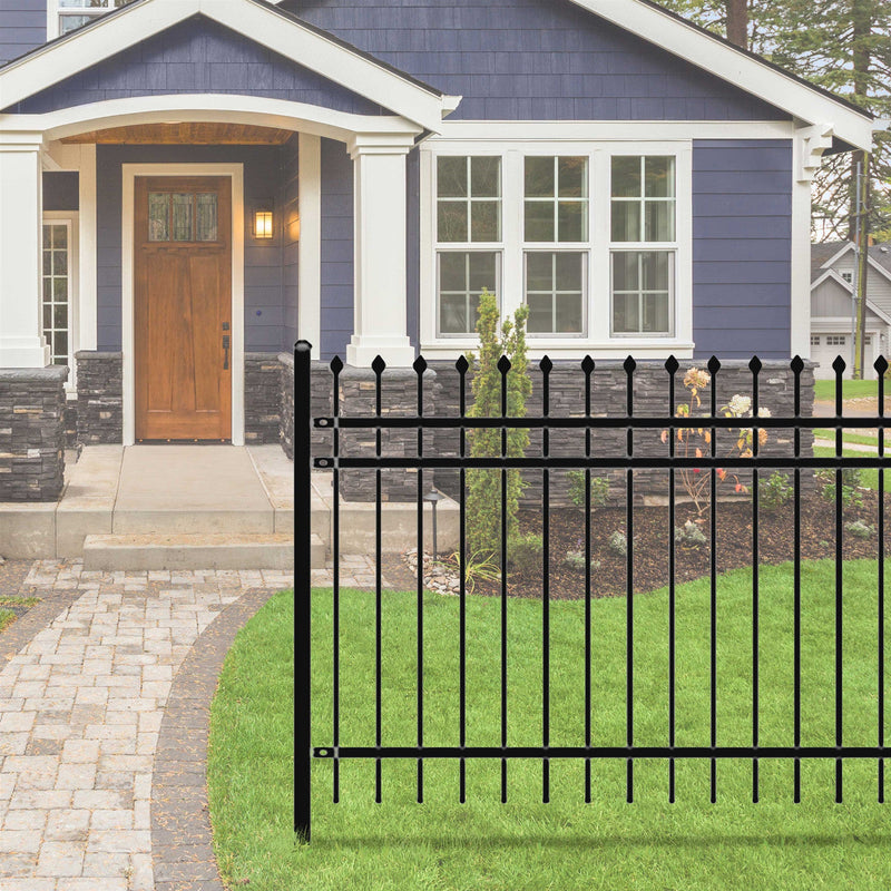 Aleko DYI 4-Panel Steel Fence Kit - ROME Style - 8x4 ft. Each