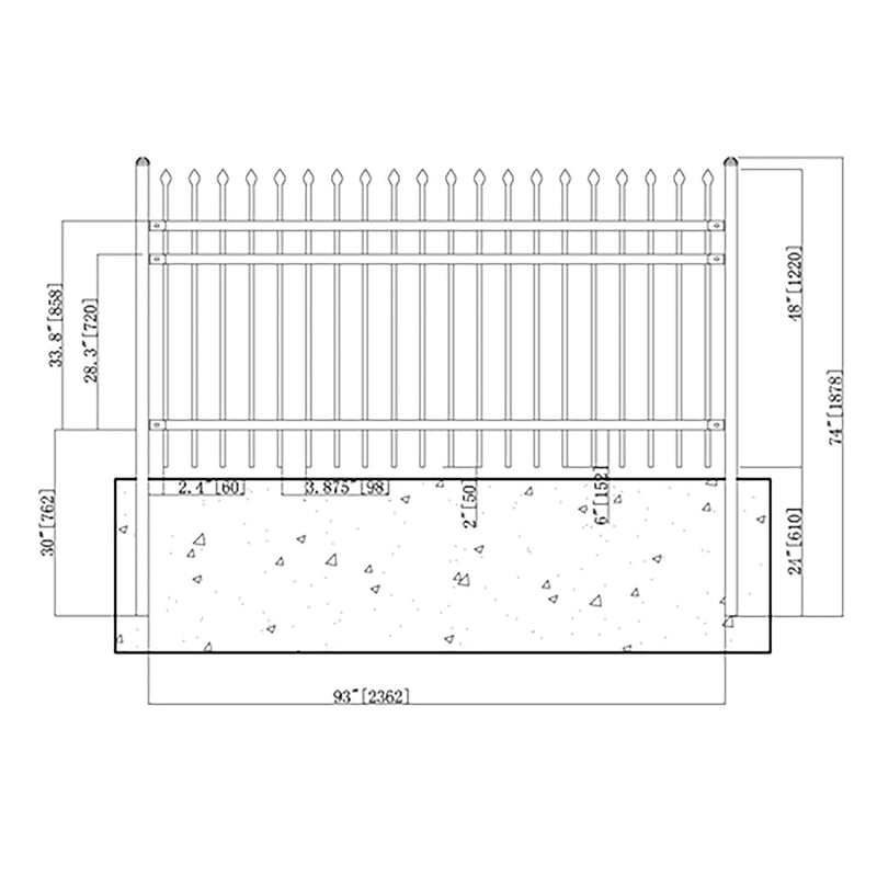 Aleko DYI 4-Panel Steel Fence Kit - ROME Style - 8x4 ft. Each
