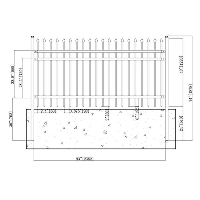 Aleko DYI 4-Panel Steel Fence Kit - ROME Style - 8x4 ft. Each