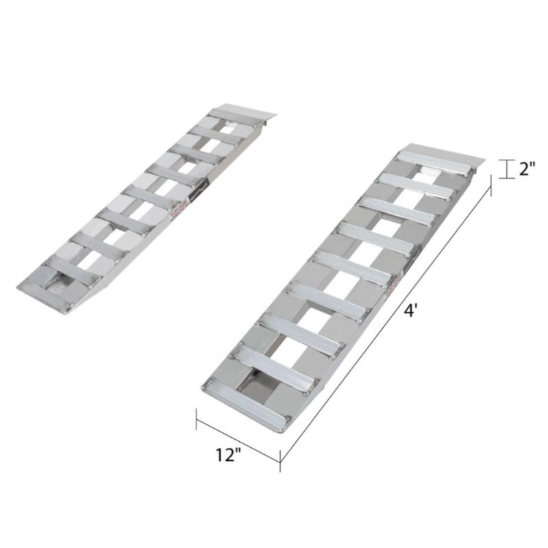 dimensions of the HD Ramps 4' x 12" Hook & Plate Hybrid End Aluminum Car Trailer Ramps 3,000 lbs Capacity