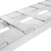 serrated rungs of the HD Ramps 4' x 12" Hook & Plate Hybrid End Aluminum Car Trailer Ramps 3,000 lbs Capacity
