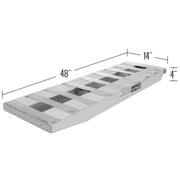 dimensions of the HD Ramps 4' x 14" Hook-End Equipment Ramps