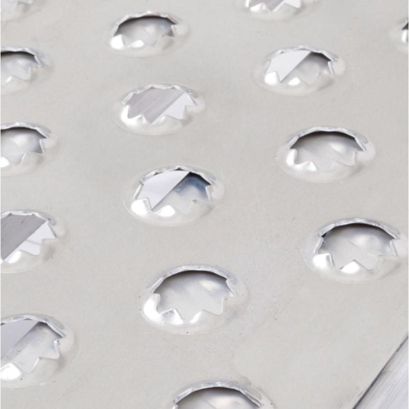 punch plate of the HD Ramps 6' x 12" EZ Traction Hook & Plate Hybrid End Aluminum Car Trailer Ramps 2500 lbs Capacity 