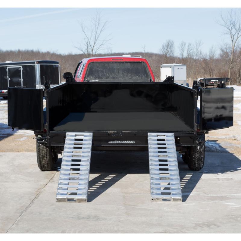 HD Ramps 6' x 15" Hook-End Equipment Ramps attached to the pickup truck