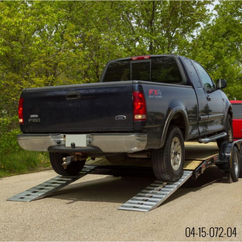 HD Ramps 6' x 15" Hook End Aluminum Car Trailer Ramps 4000 lbs Capacity is in use