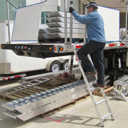 HD Ramps 72" EZ Deck Step® Semi-Trailer Step Ladder Adjustable 54"-66" 375 lbs Capacity is in use