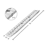 dimensions of the HD Ramps 7' 10" L x 15" W Aluminum Hook End Car Trailer Ramps Low-Profile 5,000 lb. Capacity