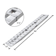 dimensions of the HD Ramps 7' 10" x 15" Aluminum Hook End Car Trailer Ramps 5,000 lbs per Axle 