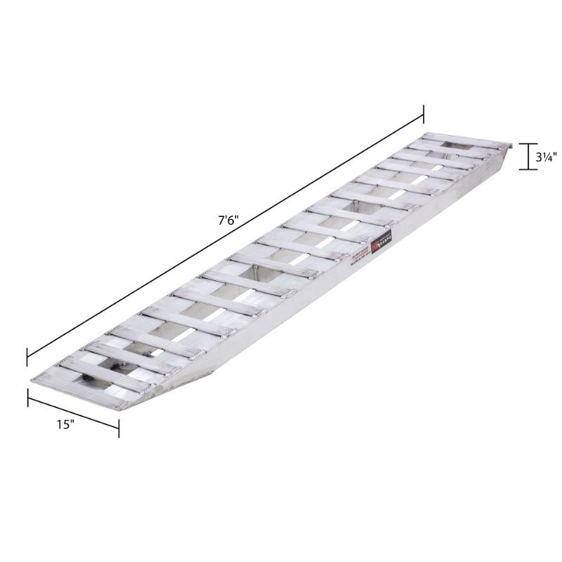 dimensions of the HD Ramps 7' 6" L x 15" W Aluminum Car Trailer Ramps 