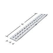 dimensions of the HD Ramps 8' L x 18" W Aluminum Hook End Car Trailer Ramps 5,000 lb. Per Axle Capacity