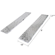 dimensions of the HD Ramps 8' L x 18" W EZ Traction Aluminum Hook End Car Trailer Ramps 5,000 lb. Per Axle Capacity 