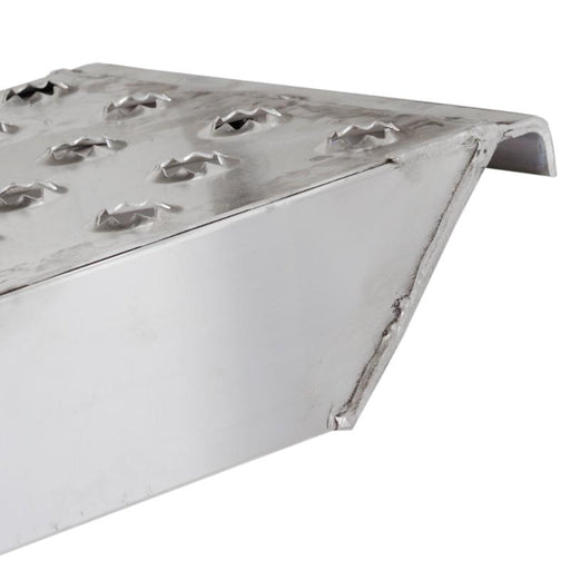 hook end of the HD Ramps 8' L x 18" W EZ Traction Aluminum Hook End Car Trailer Ramps 5,000 lb. Per Axle Capacity