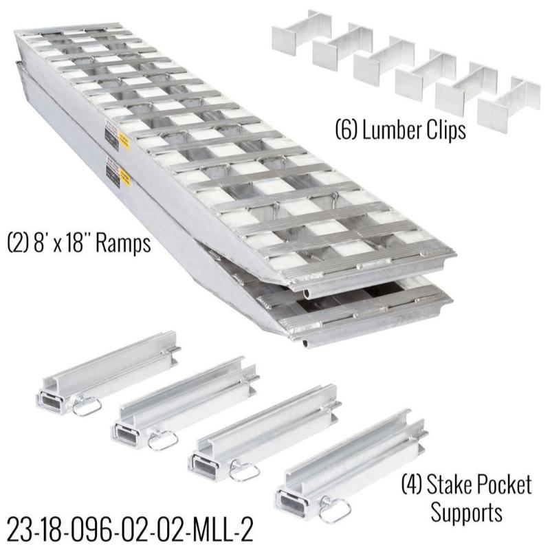 HD Ramps 8' L x 18" W Load Leveler and Ramp System for 18" H Step Deck part names