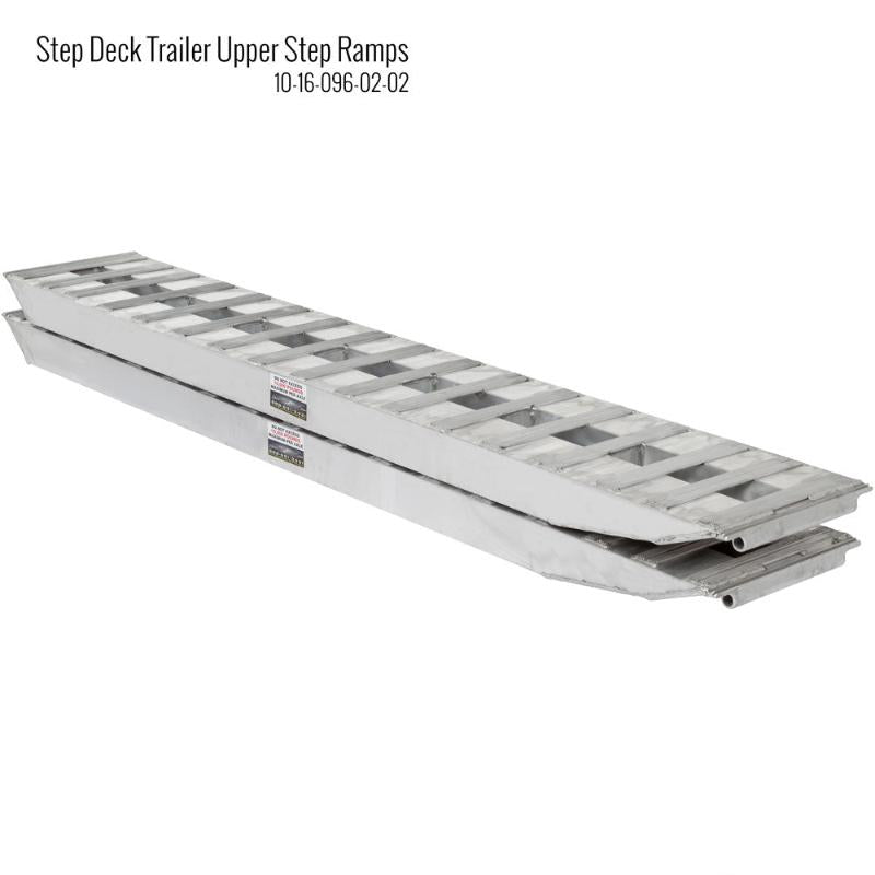 HD Ramps 8' x 16" Aluminum Ramps with Pin-On Ends 10,000 lb. Capacity is stacked on each other