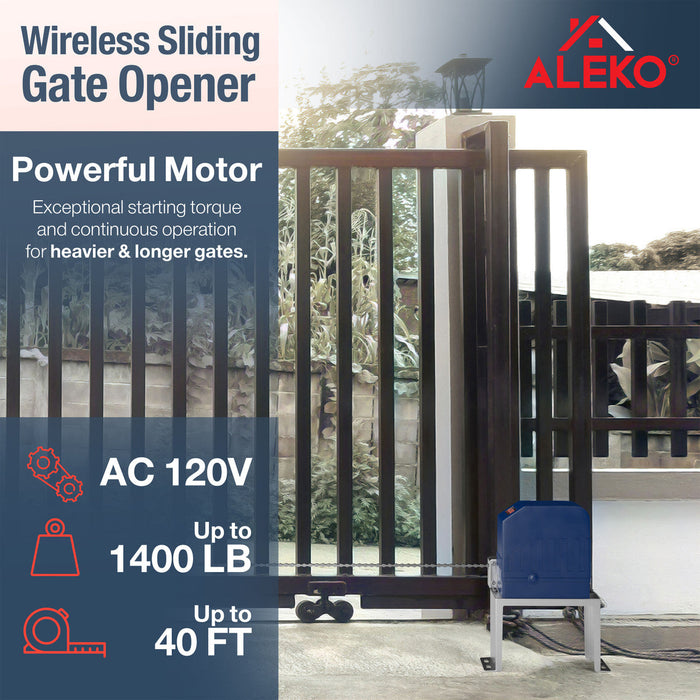 Aleko Sliding Gate Opener - AC1400 - Basic Kit