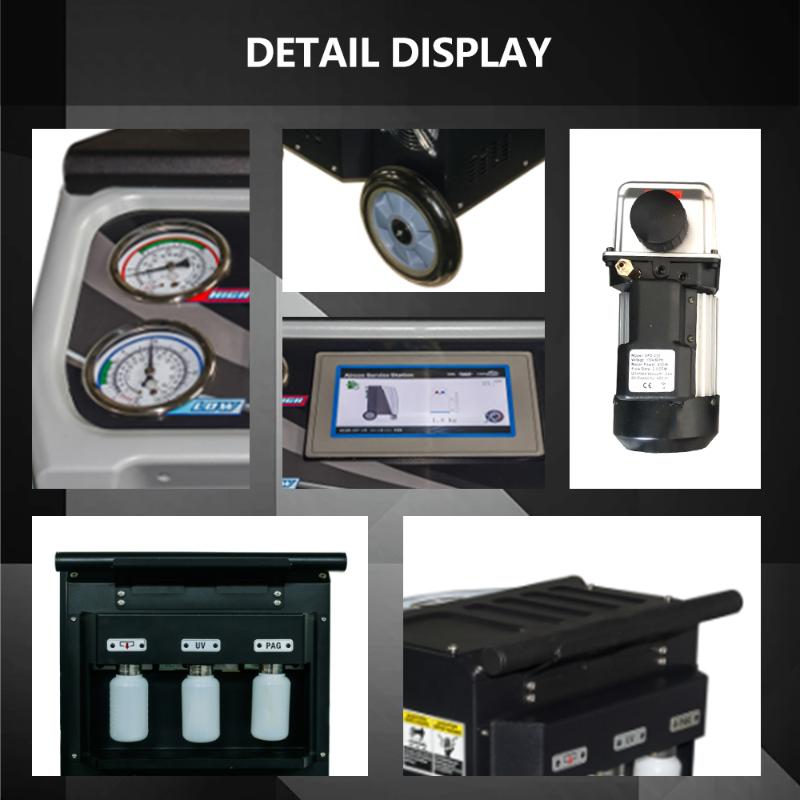 details of the KATOOL AC2100 R-1234YF Recovery & Recycling Machine Fully Automatic with 95% Recovery in 30 min
