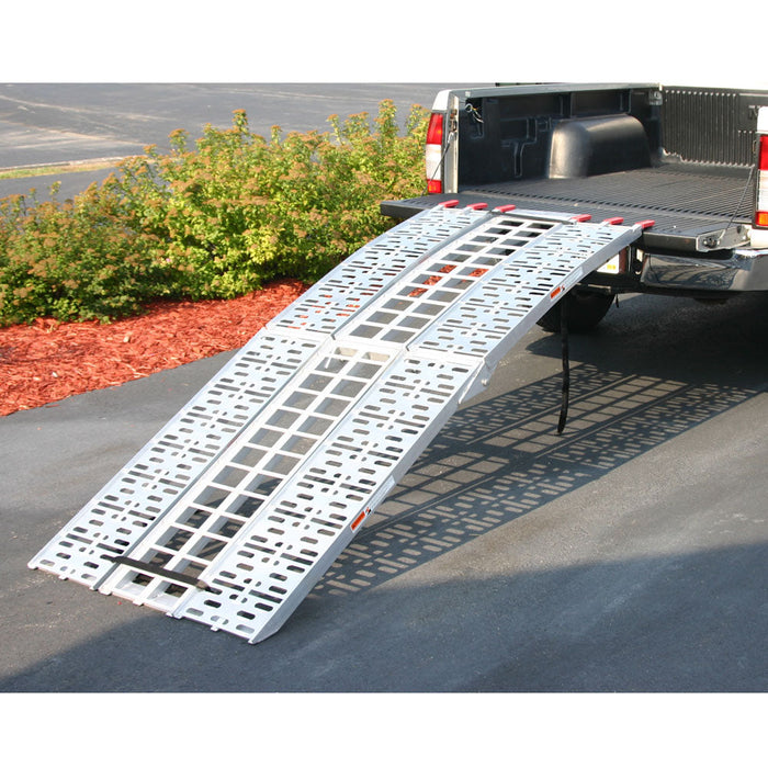 Black Widow Aluminum Folding Arched 3-Piece Motorcycle Ramp - 1,500 lbs Capacity