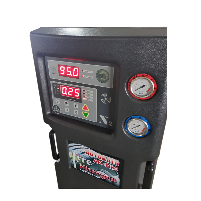 indicators and buttons of the KT-N80 Tire Nitrogen Generator Professional Inflator for Cars & Vans with 70L Tank